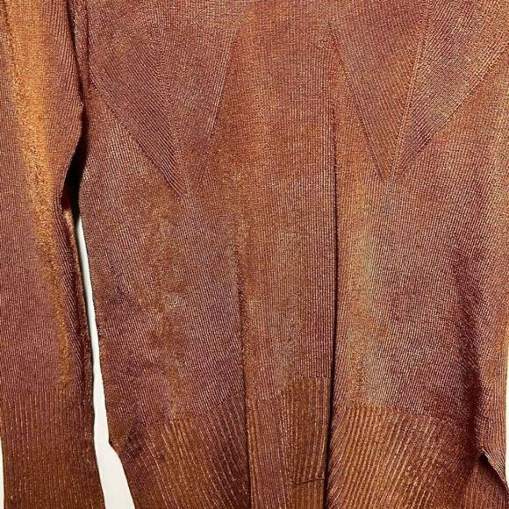 Intimately Free People Cinnamon Shimmery Fitted Mock Neck  Sz Womens M - Picture 5 of 7